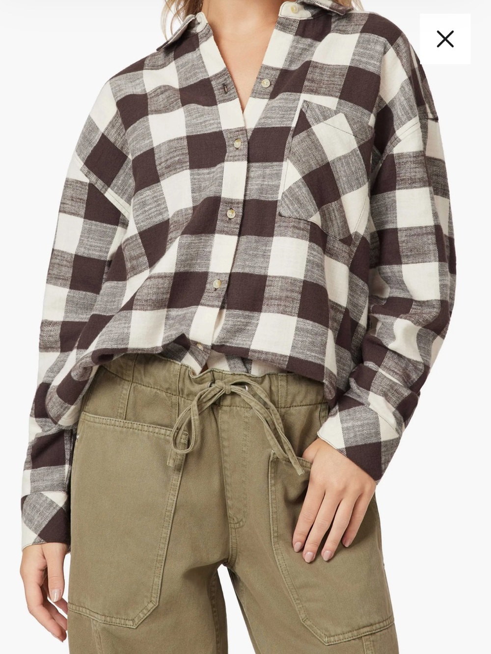 Scotch & Soda Brown and Cream Buffalo Check Button-Down Shirt